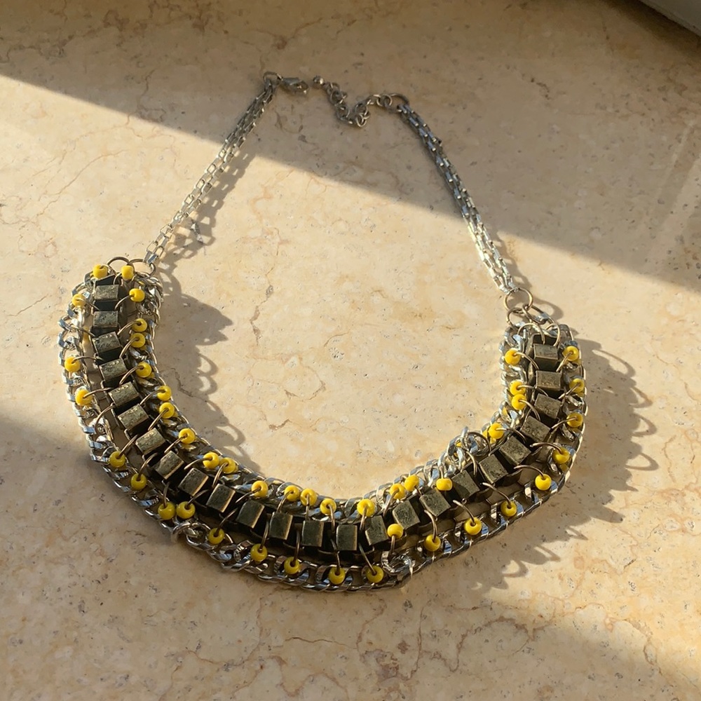 Vintage Statement Chain and Bead Necklace
